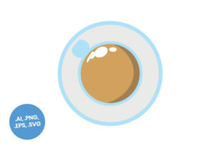 Blue Line Coffee Cup Flat Icon for Craft Graphics & Icons