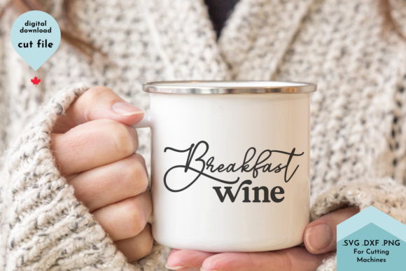 Breakfast Wine Coffee Cup SVG Graphics for Crafts