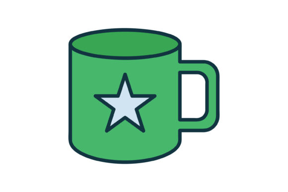 Christmas Flat Icon Cup Graphics & Icons