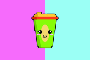 Coffe Cup Kawaii Cute Illustration: Graphics & Illustrations