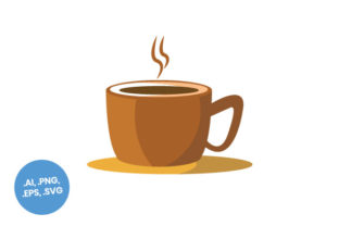 Coffee Cup Brown Flat Icon Graphics for Handmade Sellers