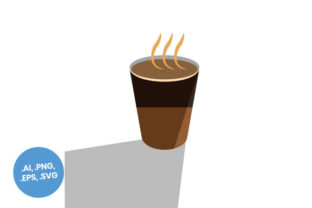 Coffee Cup Shadow Flat Icon: Icons & Graphics Review