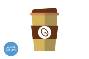 Coffee Cup with Lid Flat Icon for Brand Graphics