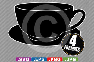 Coffee Tea Cup Silhouette Graphics & Illustrations