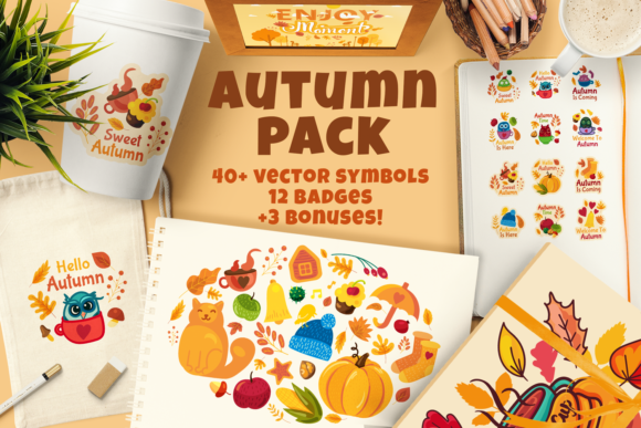 Cozy Autumn Pack: Graphics for Crafts & Content Publishing