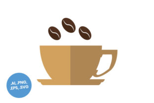 Cream Coffee Cup Beans Flat Icon for Brand Graphics & Icons