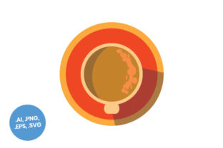 Cream Red Coffee Cup Flat Icon for Brand Graphics & Icons