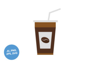 Ice Coffee Cup Flat Icon: Versatile Marketing Icons