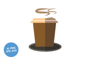 Paper Coffee Cup Brown Flat Icon: Graphics & Icons Review