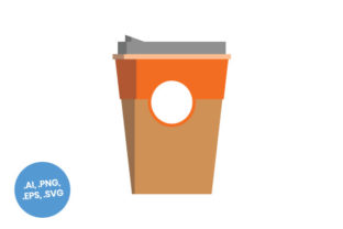 Paper Coffee Cup Flat Icon for Brand Graphics & Icons
