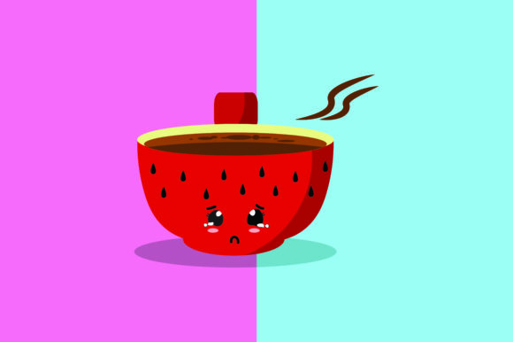 Red Coffee Cup Kawaii Cute Graphics & Illustrations Review