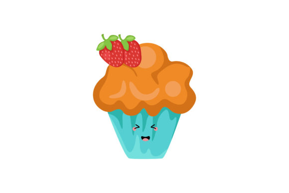 Sweet Pretty Coffee Cupcake Kawaii Graphics