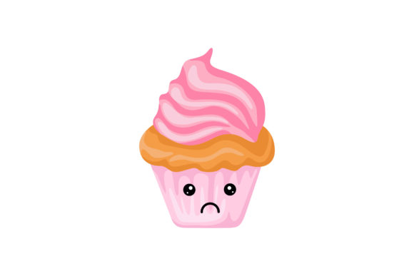 The Saddest Sweet Pink Cupcake Kawaii Graphics