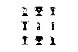 Trophy and Cup Icon Set: Graphics & Icons for Handmade