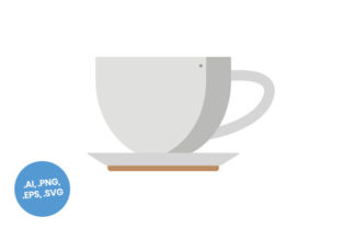 White Coffee Cup Flat Icon for Graphics & Icons
