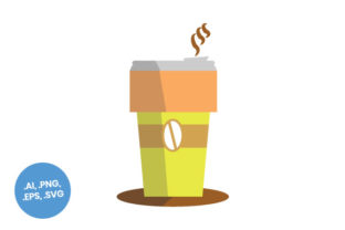 Yellow Coffee Cup: Icons & Graphics for Client-Ready Projects