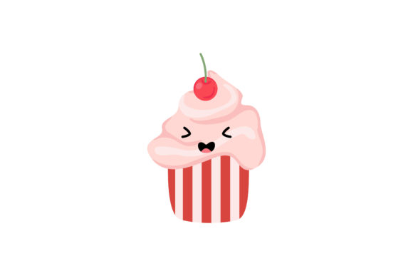 Yummy Pinky Cupcake Graphics & Illustrations